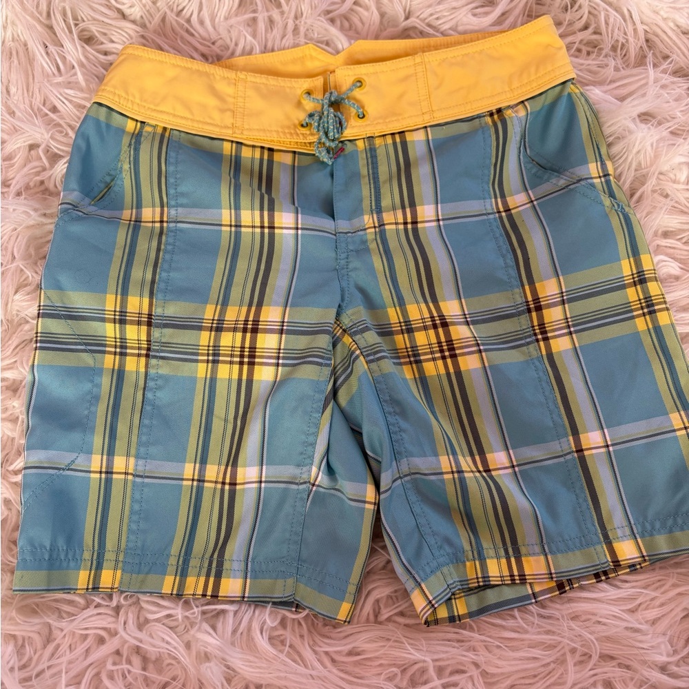 The North Face Plaid Swim Board Shorts Size 6
